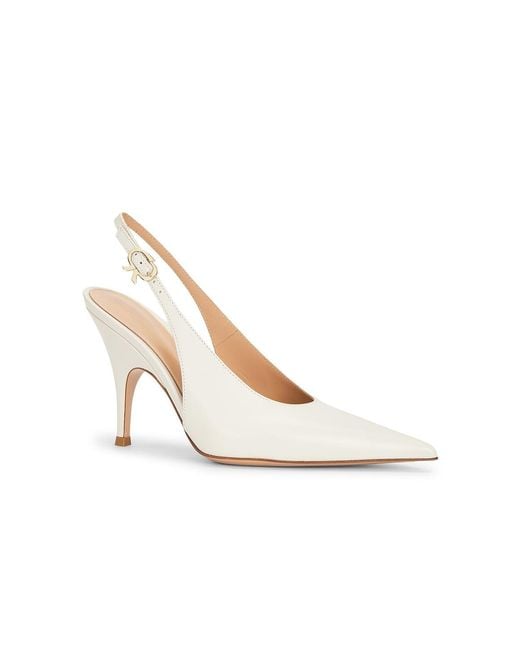 Gianvito Rossi White Sofia Slingback Pump