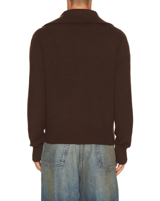 Entire studios Brown Knit Zip Up Jacket for men