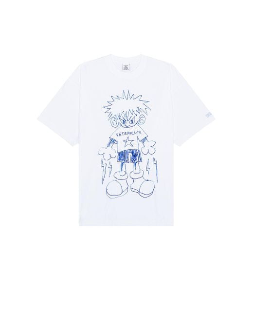 Vetements Blue Scribbled Teen T-shirt for men