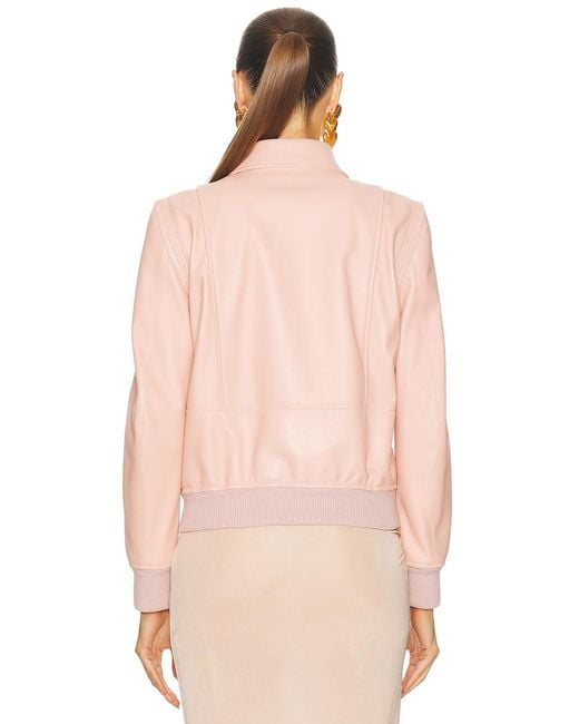 Tom Ford Pink Leather Collar Jacket