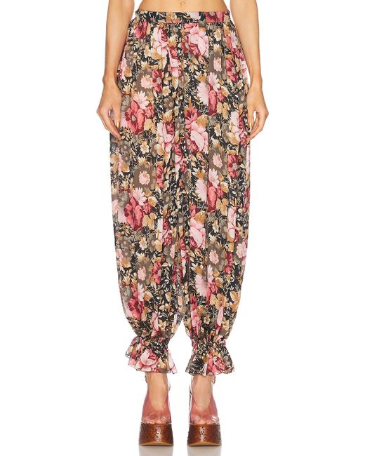 Chloé Black Flowy Pleated Cropped Pant