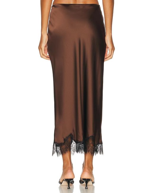 LoveShackFancy Brown Calder Skirt