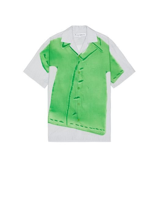 J.W. Anderson Green Clay Trompe L'oeil Print Short Sleeve Shirt for men