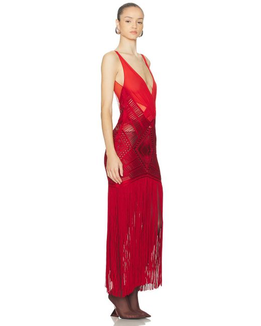 The Attico Embroidered Midi Dress