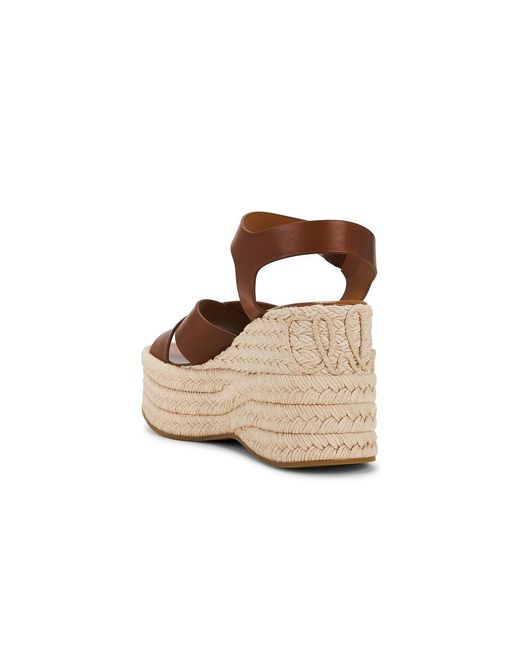 Chloé Brown Isla Wedge Sandal