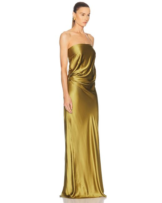 The Sei Metallic Draped Strapless Gown