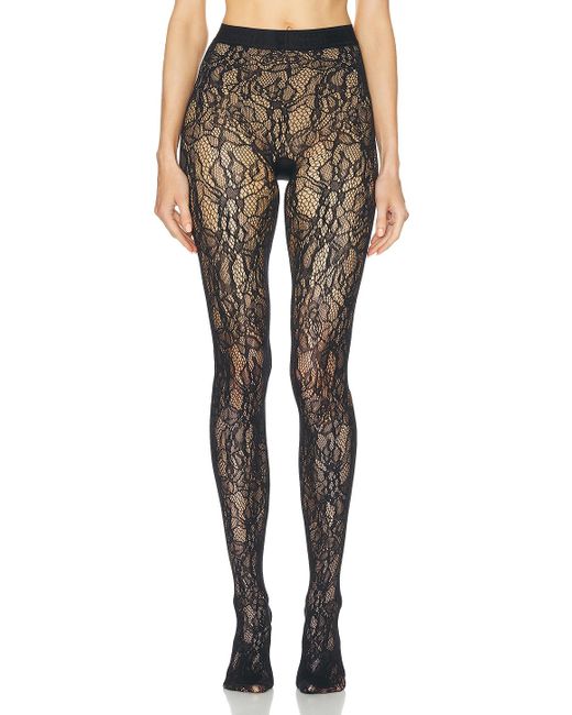 Wolford Gray Floral Net Tights