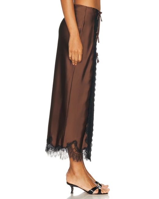 LoveShackFancy Brown Calder Skirt