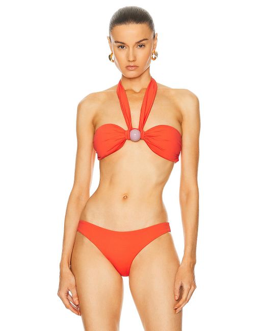 Silvia Tcherassi Orange Valderice Bikini Top