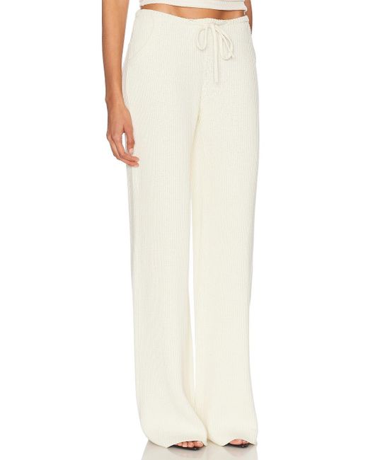 AYA MUSE White Knit Drawstring Pant