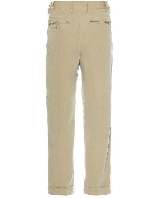 Beams Plus Natural 2 Pleats Trousers Pe Twill for men