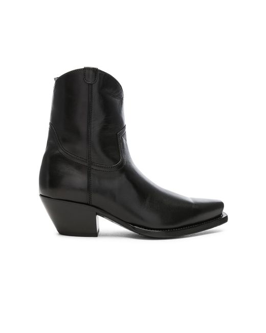 R13 Leather Cowboy Ankle Boots in Black - Lyst
