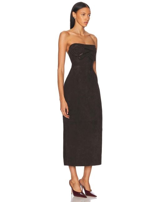 Magda Butrym Black Strapless Ruched Dress
