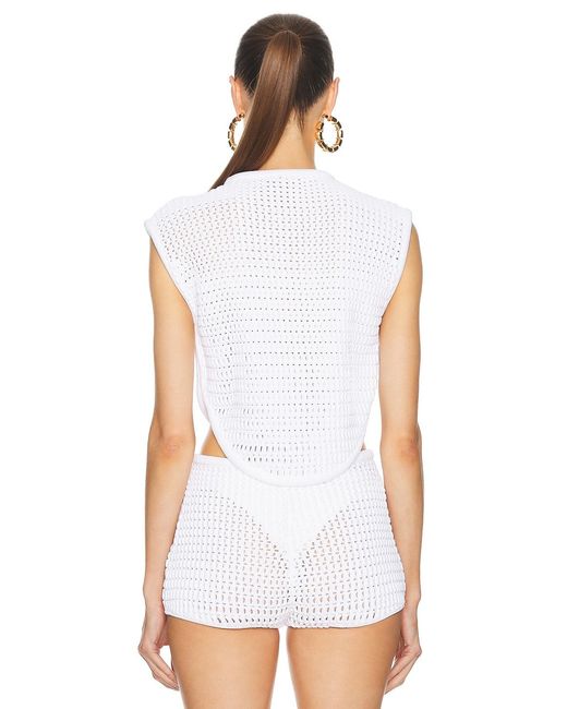 Alaïa White Crew Neck Top