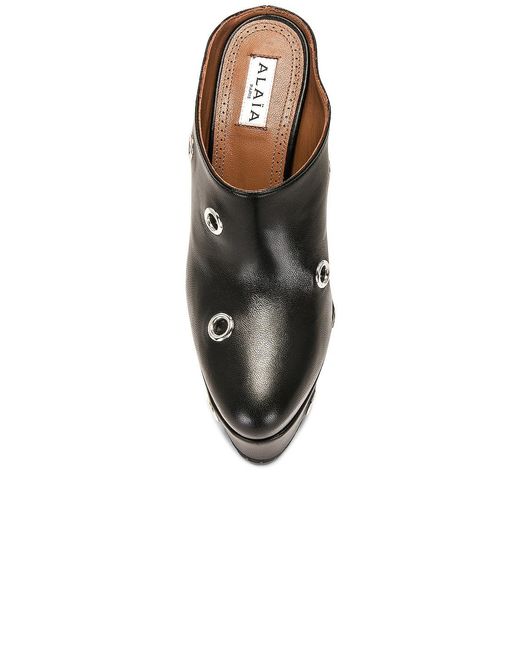 Alaïa Black Platform Slides