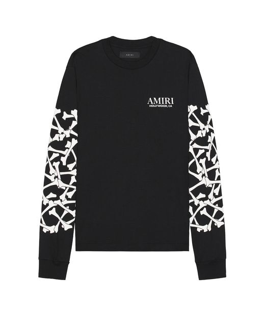 Amiri Bones Stacked Long Sleeve Tee in Black for Men | Lyst