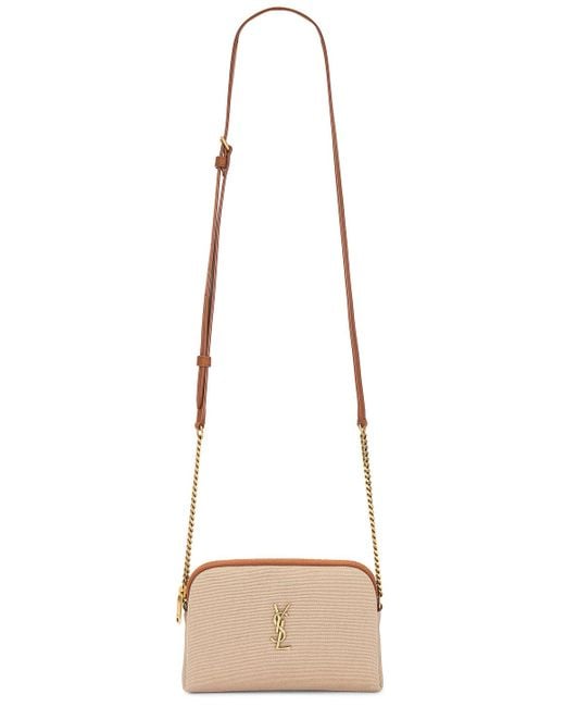 Saint Laurent Natural Zipped Pouch Bag With Chain