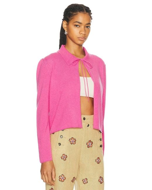 Bode Pink Lodge Cardigan