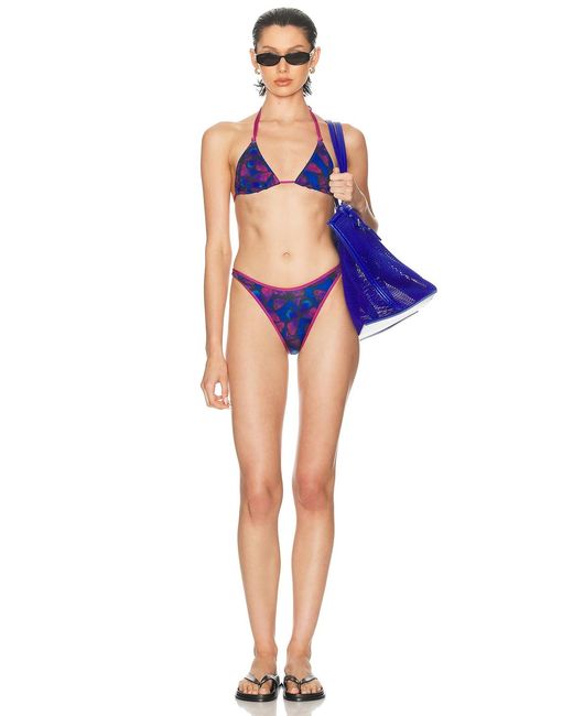 Heavy Manners Blue Double String Bikini Top