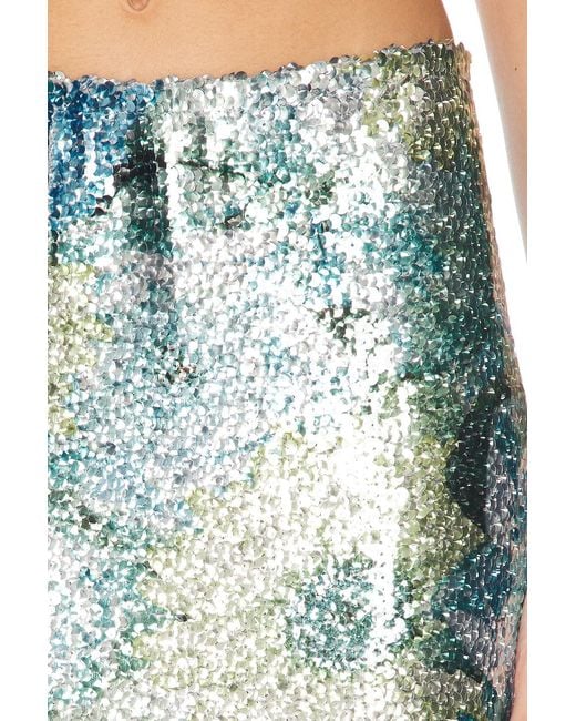 Priscavera Blue Sequin Midi Skirt