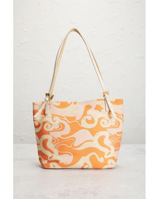 Fendi Orange Psychedelic Tote Bag