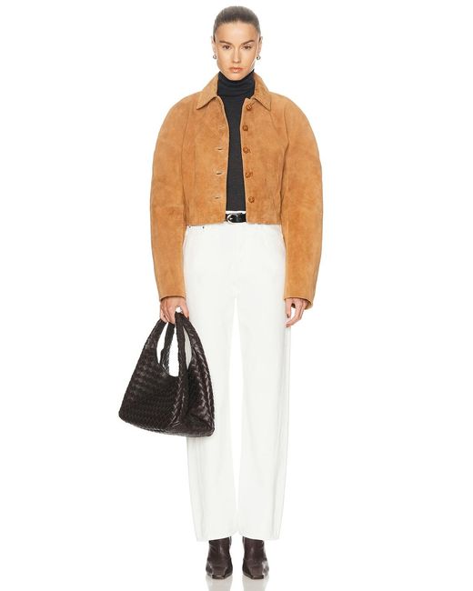 Rohe White Rounded Textured Suede Jacket