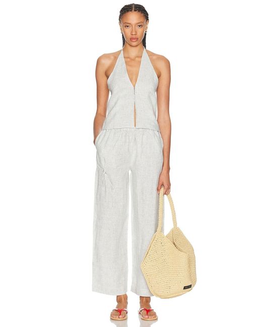 Deiji Studios White Close Halter Top
