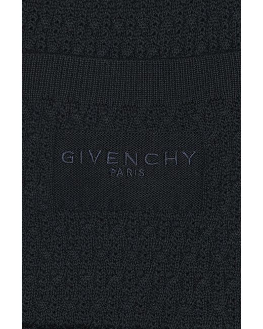 Givenchy Black Cotton Openwork Knit Shorts for men