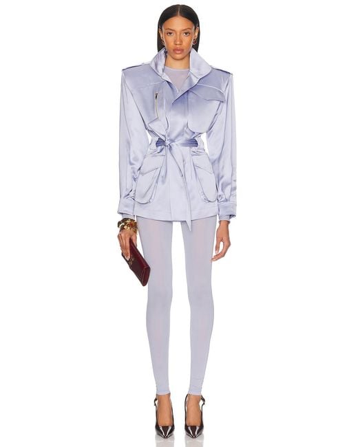 Alexandre Vauthier Blue Satin Tailoring Jacket