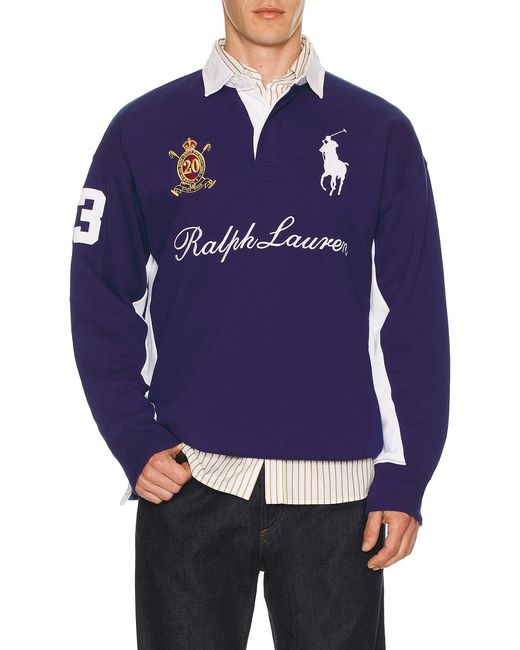 Polo Ralph Lauren Blue Magic Fleece Big Pony Rugby Sweatshirt for men