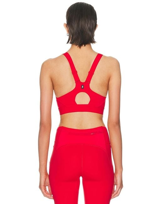 On Shoes Red Performance Bra