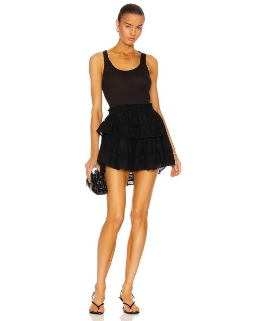 LoveShackFancy Black Ruffle Mini Skirt