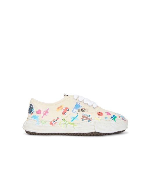 Maison Mihara Yasuhiro White Baker Original Sole Canvas Stickers Print Low-Top Sneaker for men