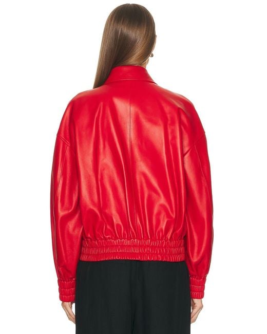 Jil Sander Red Bomber Jacket