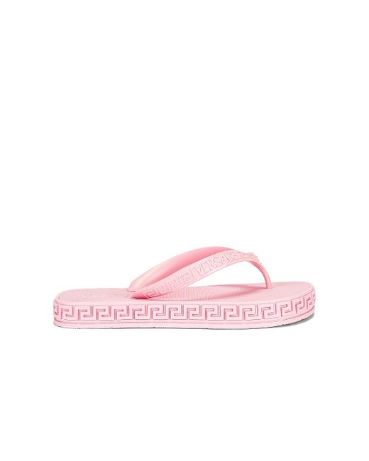 Versace Rubber Greca Thong Sandals in Candy (Pink) - Lyst