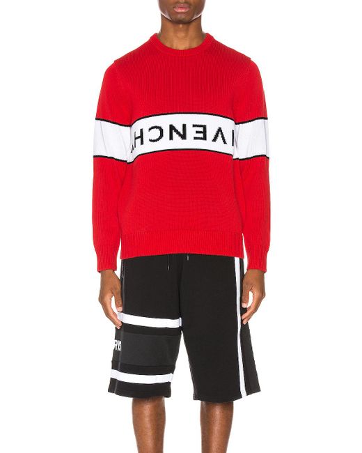 Givenchy Red Upside Down Logo Sweater for men