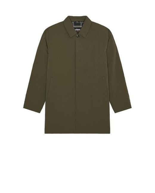 Barbour Green Wadded Lorden Showerproof Mac Jacket for men