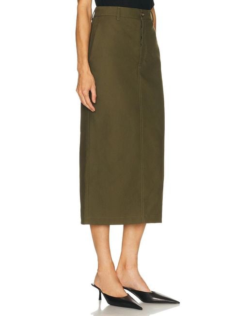 Wardrobe NYC Green Drill Midi Skirt