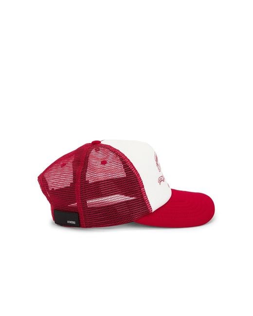 Amiri Red Eagle Trucker Hat for men