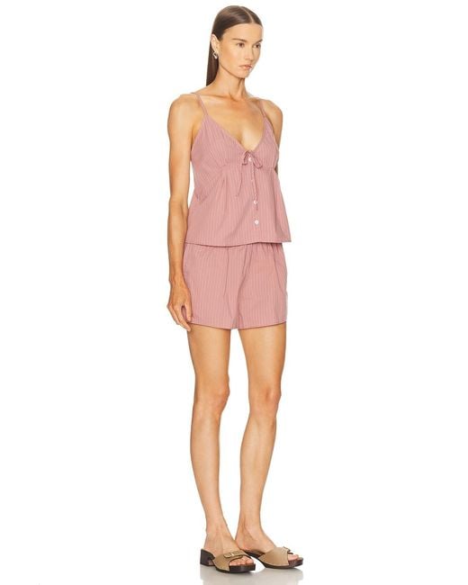 Deiji Studios Pink Placket Short Set
