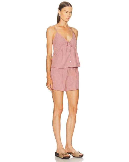 Deiji Studios Pink Placket Short Set