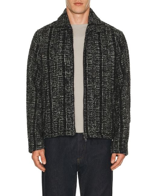 Percival Black Ingelo Zip Wool Boxy Jacket for men