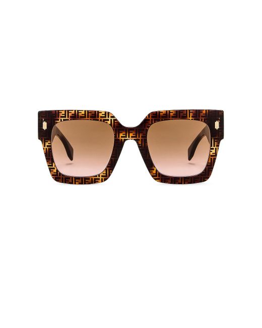 Fendi Square Sunglasses in Brown | Lyst
