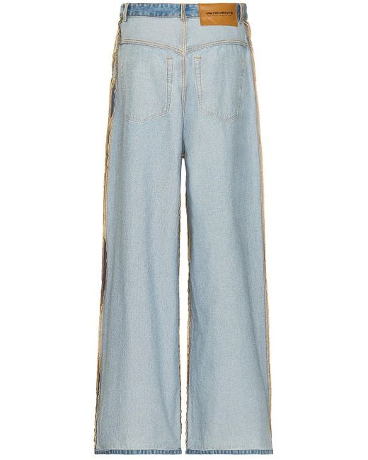 Vetements Blue Inside Out Big Shape Jeans for men