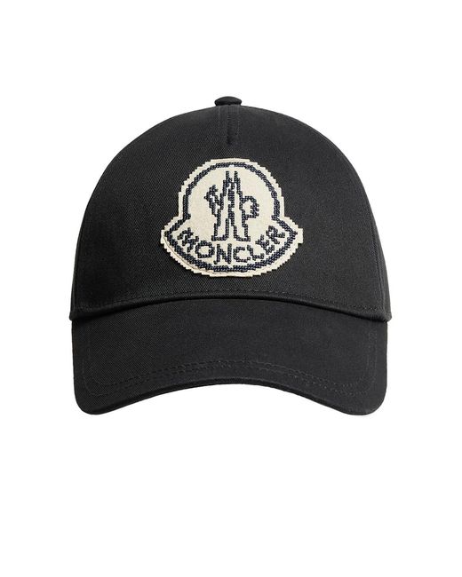 Moncler Black Baseball Cap for men