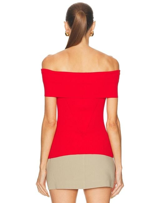 Givenchy Red Off The Shoulder Top