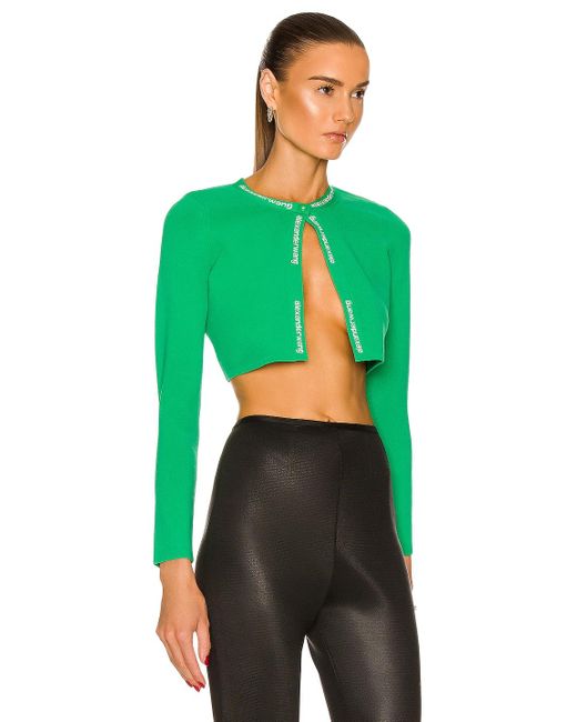 Synthetic Logo Cropped Cardigan 