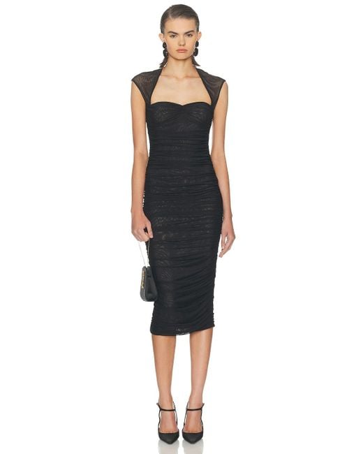 SER.O.YA Black Kylie Mesh Midi Dress