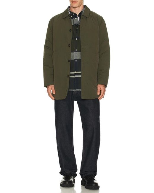 Barbour Green Wadded Lorden Showerproof Mac Jacket for men