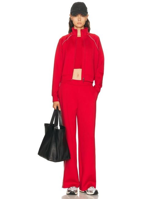 Beyond Yoga Red The Flow Bomber Jacket